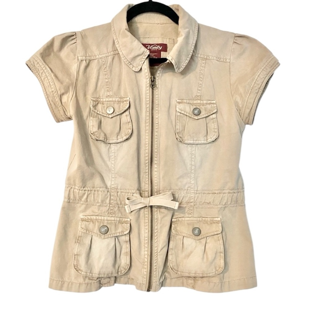 Short sleeve tan jacket shirt